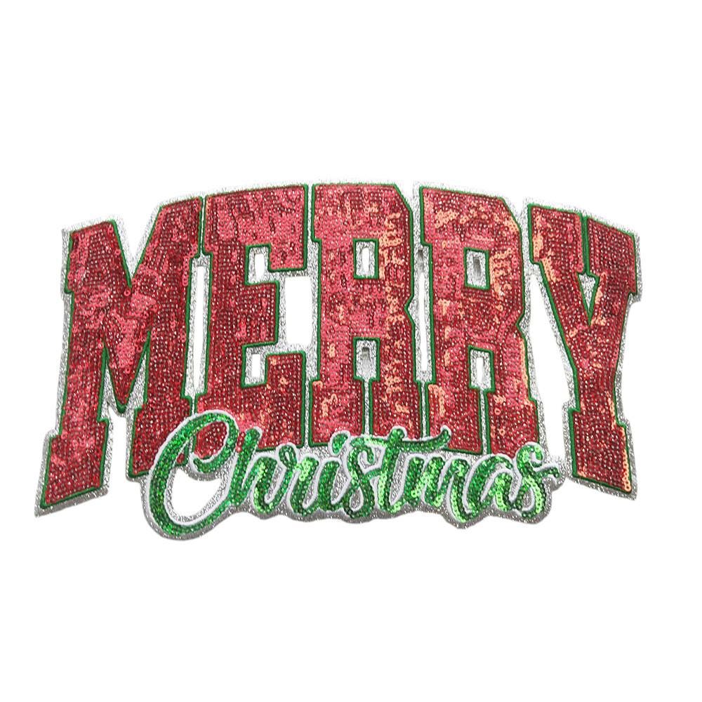 Merry Christmas Sequin Patch